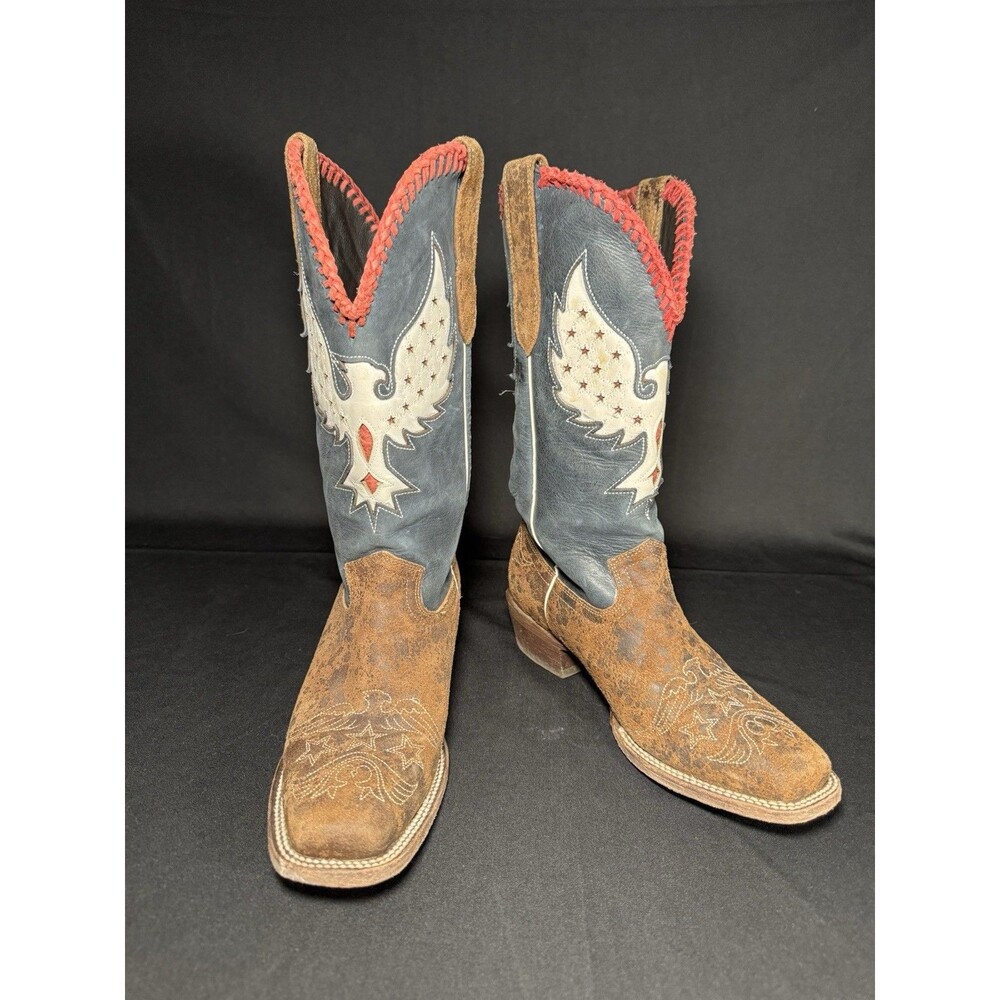 J.B. Dillon Reserve Western Cowgirl Old Glory Eagle Nashville Boots Womens 9.5